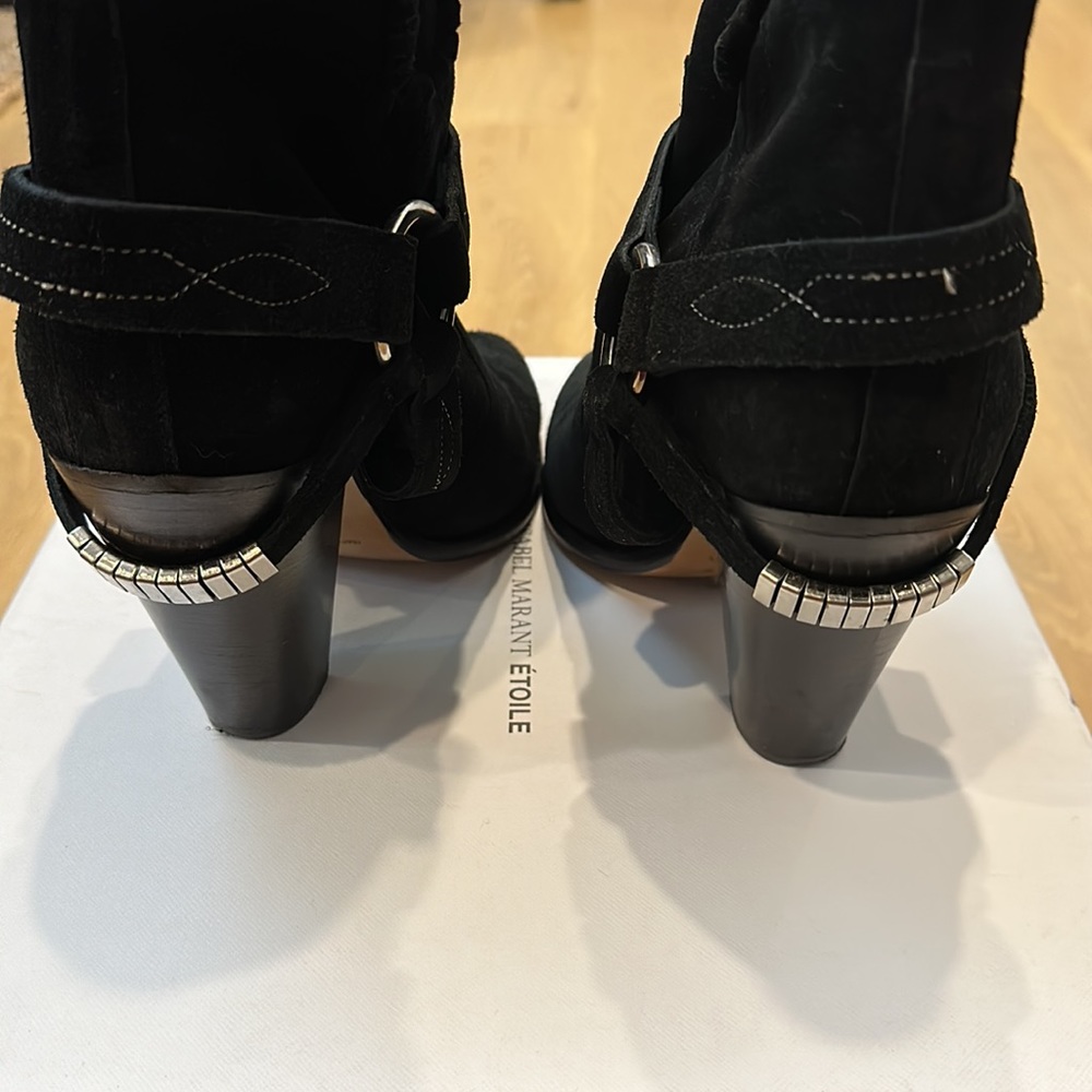 Isabel Marant Rawson Black Suede Ankle Boot - Picture 3 of 10